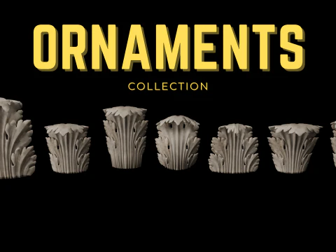 ゴシックリーフオーナメント 3Dモデル