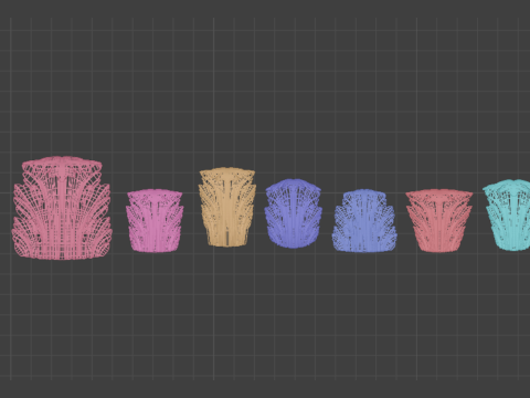 Gotik Yaprak S&uuml;sleri 3D Model