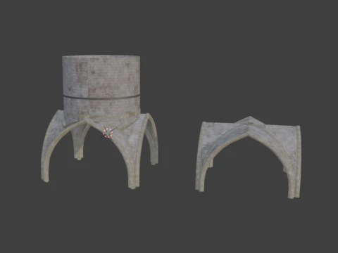 Gothic Vaulted Ceilings Light Aperture Set 3D Model
