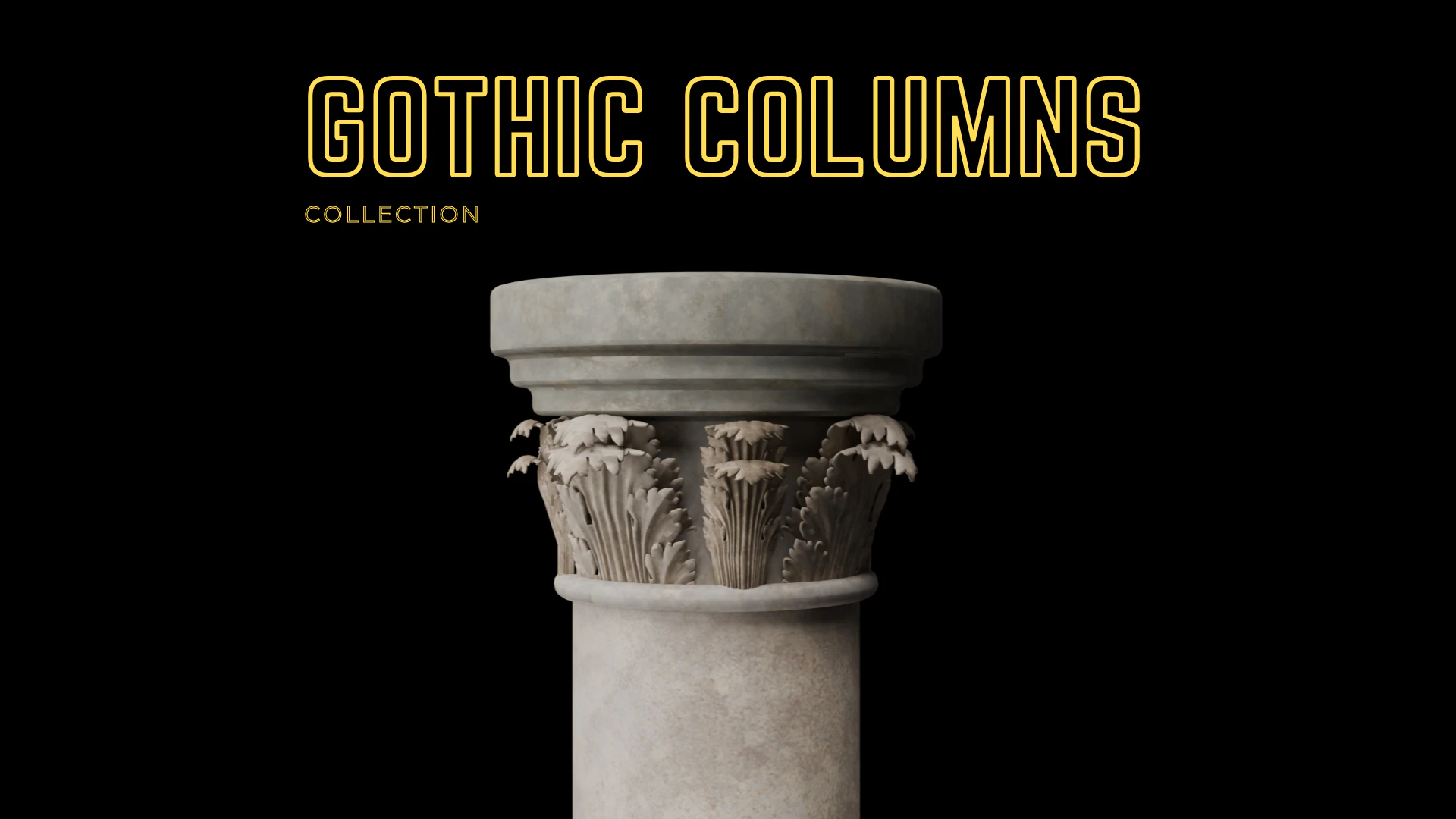 Gothic Column Collection 3D Model .c4d .max .obj .3ds .fbx .stl .blend 