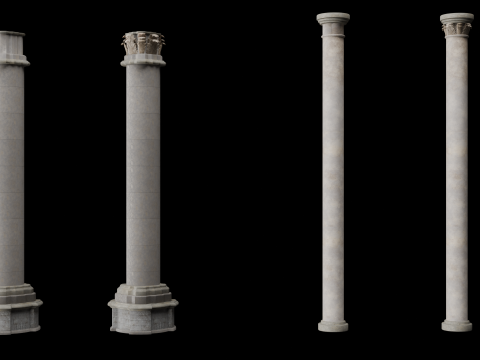 Gotik S&uuml;tun Koleksiyonu 3D Model