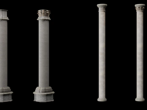 Gothic Column Collection 3D Model