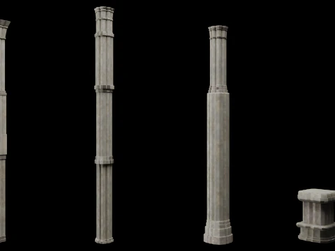 Gothic Column Collection 3D Model