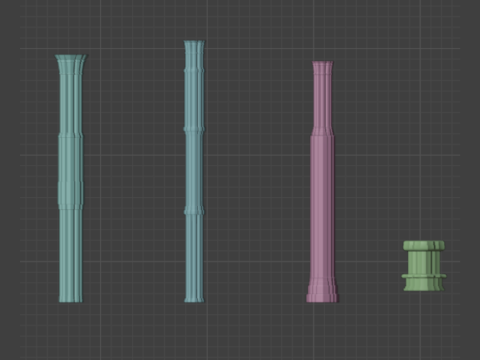 Gotik S&uuml;tun Koleksiyonu 3D Model