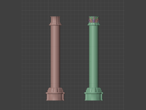 Gotik S&uuml;tun Koleksiyonu 3D Model