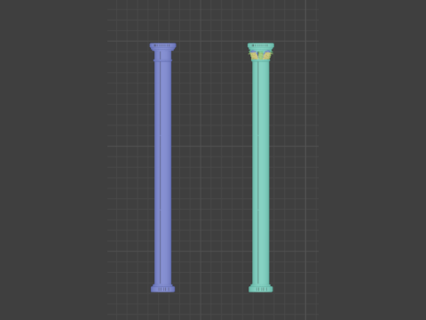 Gotik S&uuml;tun Koleksiyonu 3D Model