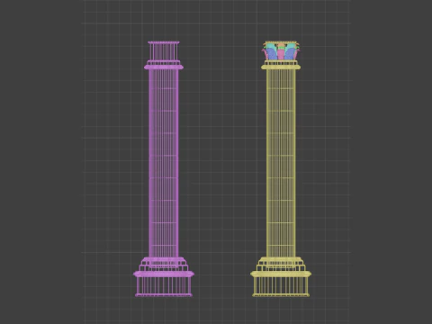 Gothic Column Collection 3D Model