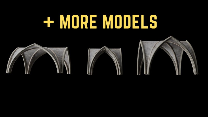 Gothic Vault Collection 3D Model .c4d .max .obj .3ds .fbx .stl .blend 