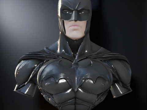 Batman Bust STL - Printable Superhero Statue 3D Baskı Modeli