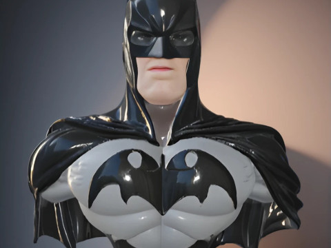 Batman Bust STL - Printable Superhero Statue 3D Baskı Modeli