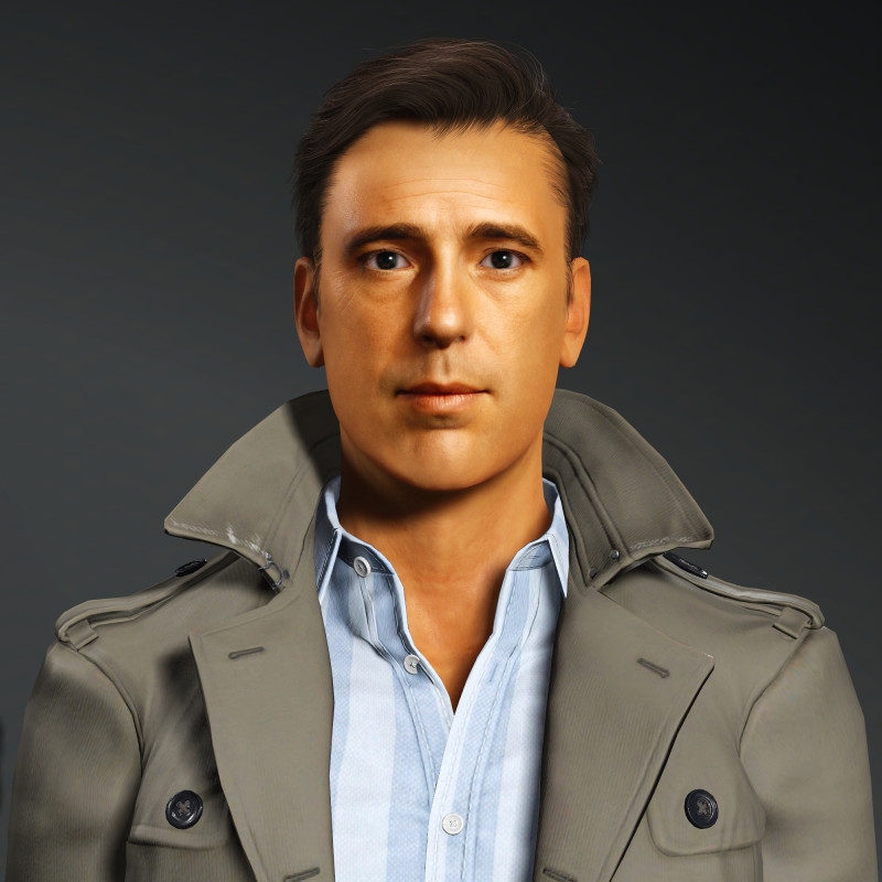 Humphrey Bogart Character 3D Model .c4d .max .obj .3ds .fbx .stl .blend
