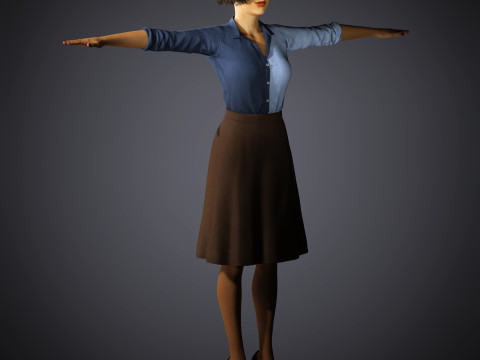 Ingrid Bergman Character 3D Model