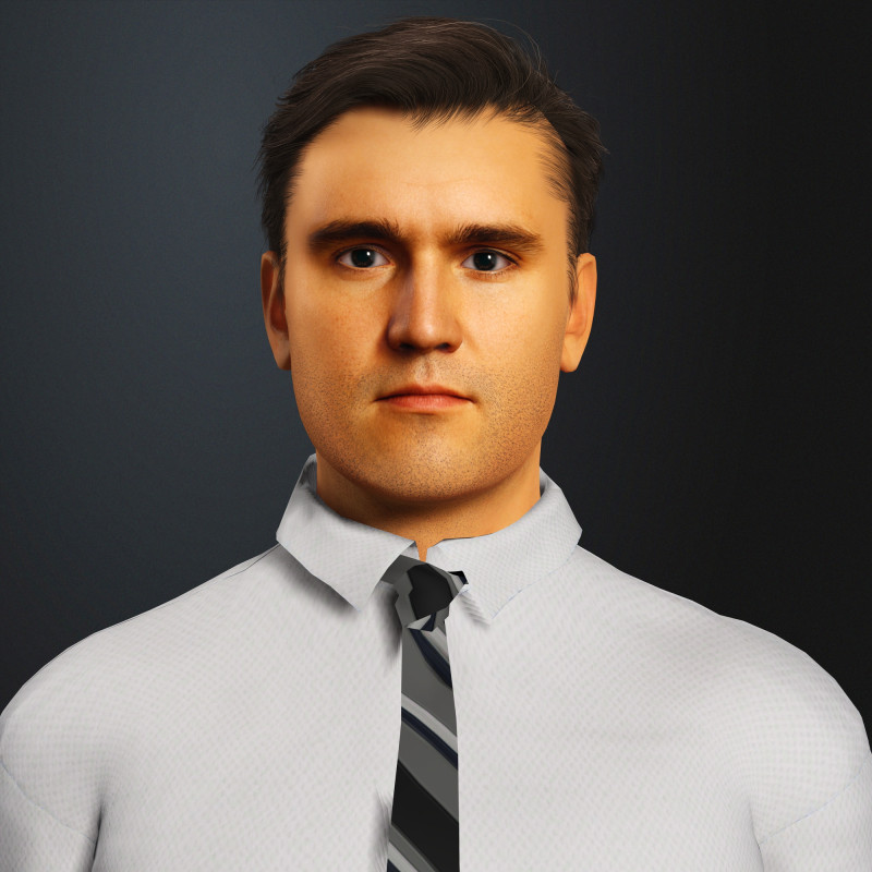 Charlie Kirk Character 3D Модель .c4d .max .obj .3ds .fbx .stl .blend 