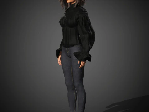 Young Female Character 3D Model