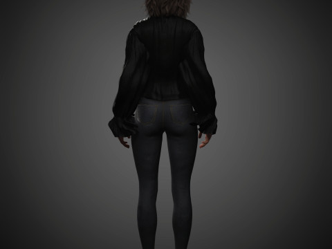 Karakter Wanita Muda Model 3D