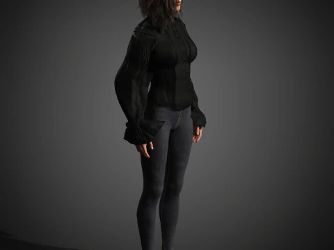Young Female Character 3D Model