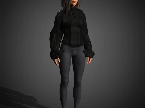 Young Female Character 3D Model