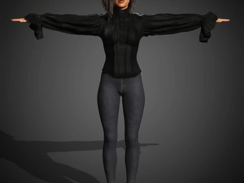 Young Female Character 3D Model