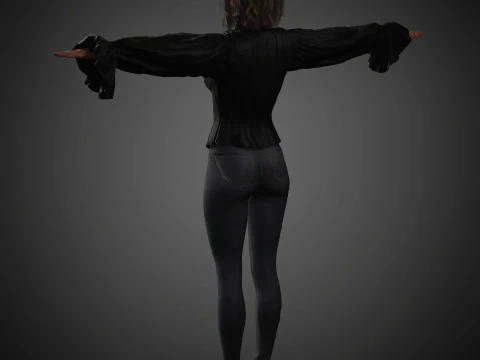 Young Female Character 3D Model