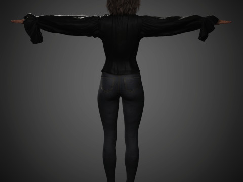 Karakter Wanita Muda Model 3D