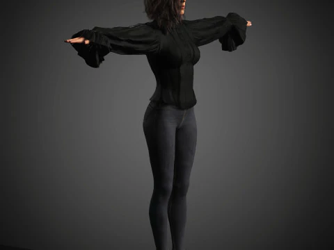 Young Female Character 3D Model