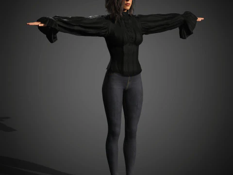 Young Female Character 3D Model