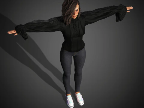 Young Female Character 3D Model