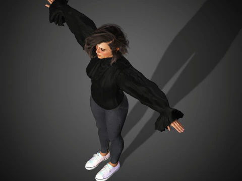 Young Female Character 3D Model
