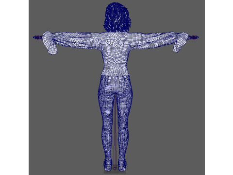 Karakter Wanita Muda Model 3D