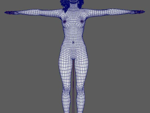 Young Female Character 3D Model