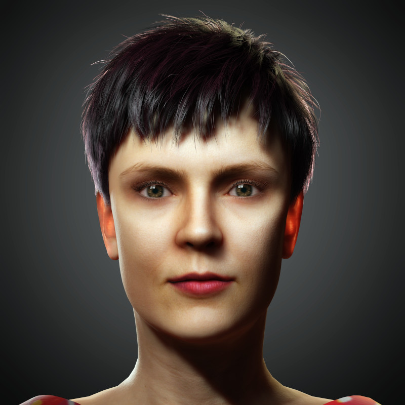 Junge Frau mit kurzem Haarcharakter 3D Modell .c4d .max .obj .3ds .fbx .stl .blend 