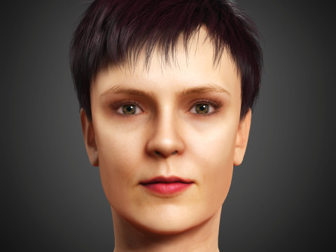 Junge Frau mit kurzem Haarcharakter 3D Modell