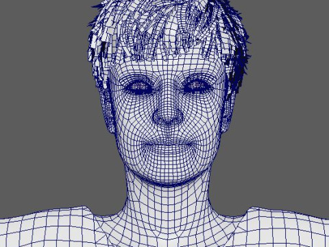 Junge Frau mit kurzem Haarcharakter 3D Modell