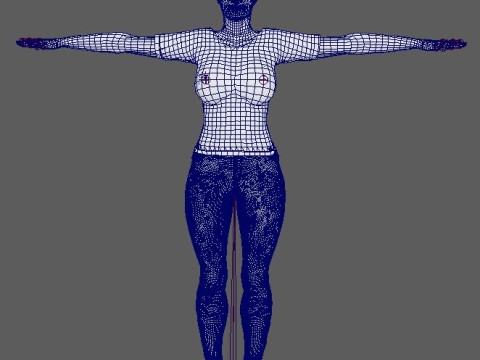 Junge Frau mit kurzem Haarcharakter 3D Modell