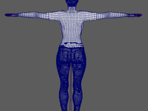 Junge Frau mit kurzem Haarcharakter 3D Modell