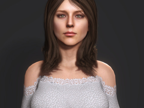 फैशनेबल महिला चरित्र 3D मॉडल