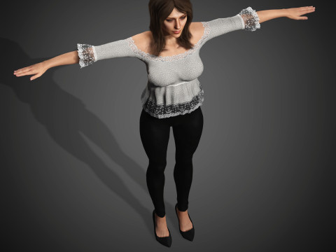 फैशनेबल महिला चरित्र 3D मॉडल