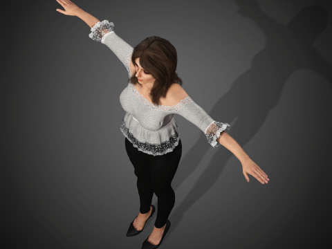 फैशनेबल महिला चरित्र 3D मॉडल