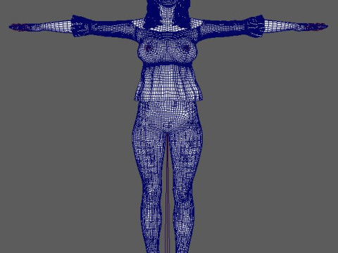 फैशनेबल महिला चरित्र 3D मॉडल