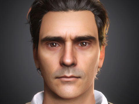 Charismatischer männlicher Charakter 3D Modell