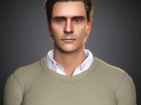 Charismatischer männlicher Charakter 3D Modell