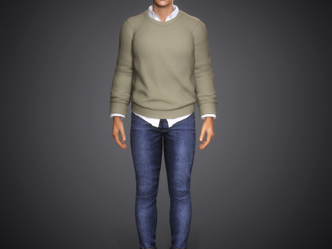 Charismatischer männlicher Charakter 3D Modell