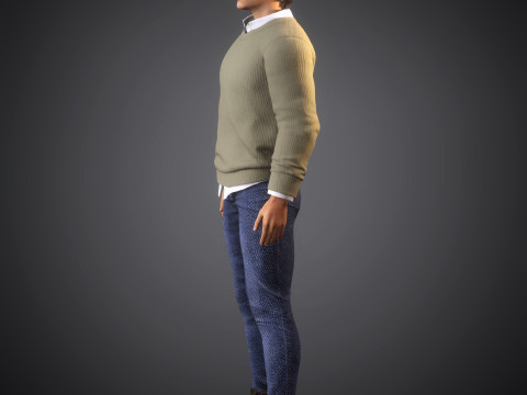 Charismatischer männlicher Charakter 3D Modell