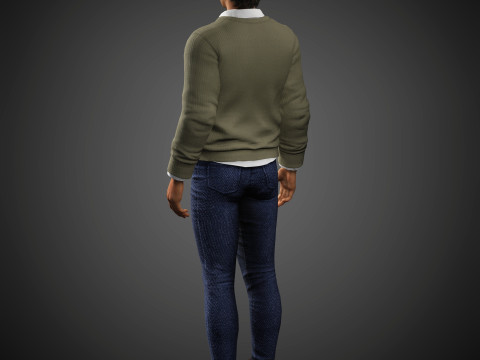 Charismatischer männlicher Charakter 3D Modell