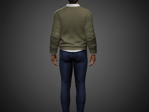 Charismatischer männlicher Charakter 3D Modell