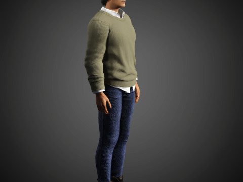 Charismatischer männlicher Charakter 3D Modell