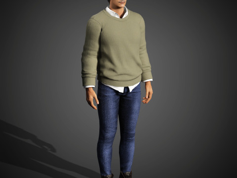 Charismatischer männlicher Charakter 3D Modell