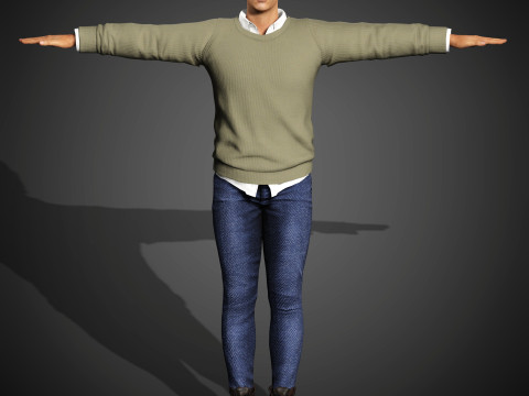 Charismatischer männlicher Charakter 3D Modell