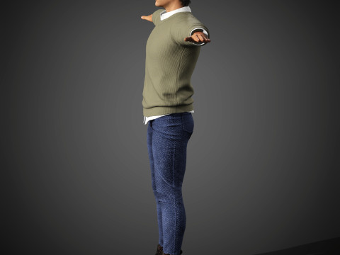 Charismatischer männlicher Charakter 3D Modell