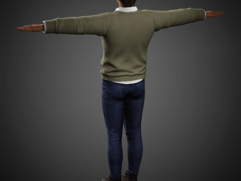 Charismatischer männlicher Charakter 3D Modell